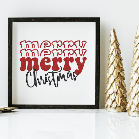 Merry Christmas machine embroidery design