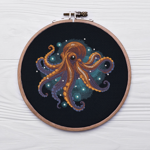 Octopus, embroidery design