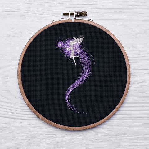 Magic fairy and star, machine embroidery design