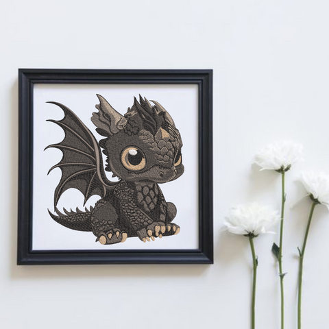 Cute Baby Dragon, machine embroidery design