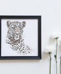 Leopard on a white background, machine embroidery design