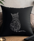 The cat is woven with threads, machine embroidery design