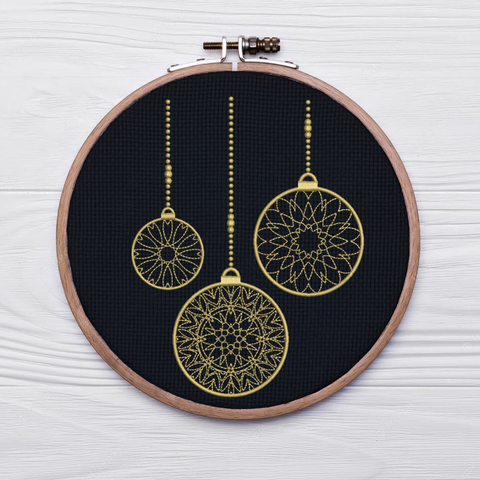 Openwork Christmas Balls machine embroidery design