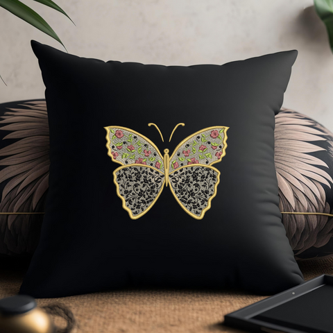 Floristic butterfly, machine embroidery design