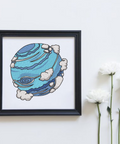 Planet Neptune, machine embroidery design