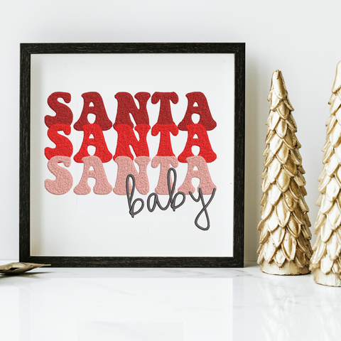 Santa Baby Christmas machine embroidery design