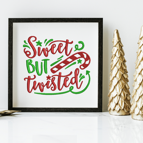 machine embroidery design Sweet but twisted Christmas