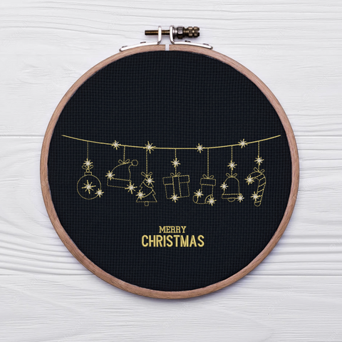 Christmas Gold Decorations machine embroidery design