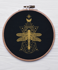 Golden Dragonfly, machine embroidery design