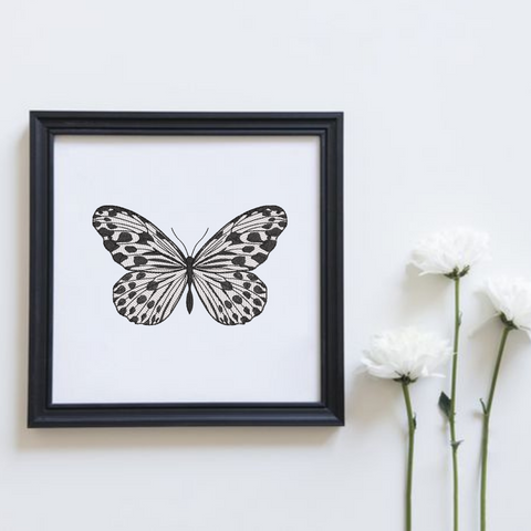 White butterfly, machine embroidery design