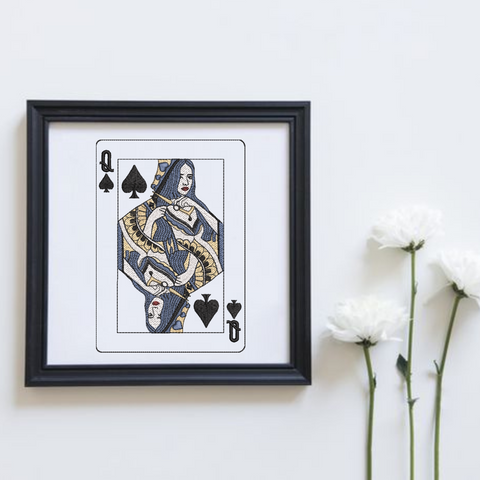 Queen of Spades, embroidery design