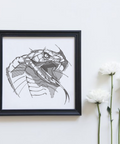 Cobra pencil drawing, machine embroidery design