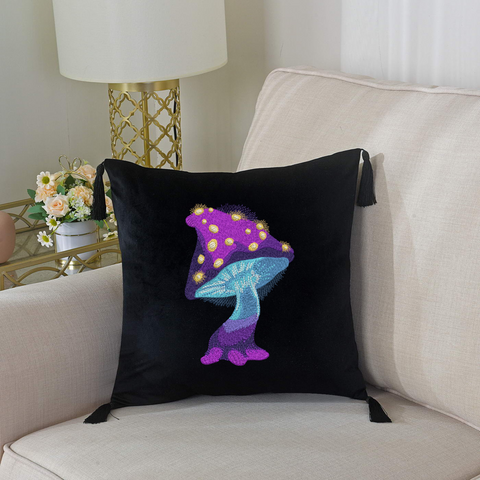 Magic Mushroom with Fireflies machine embroidery design