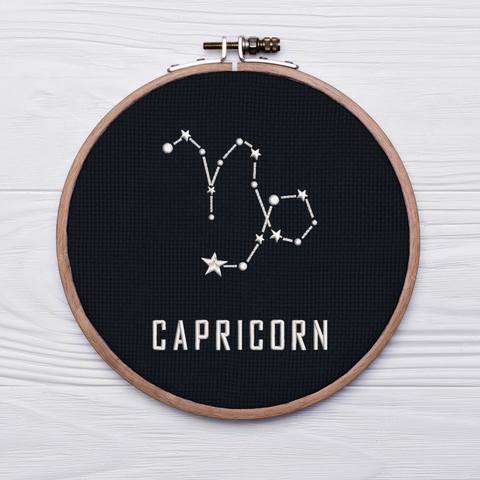 Constellation Capricorn, machine embroidery design