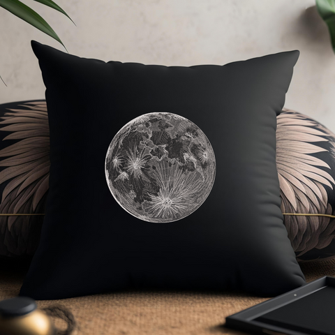 Moon on black, machine embroidery design