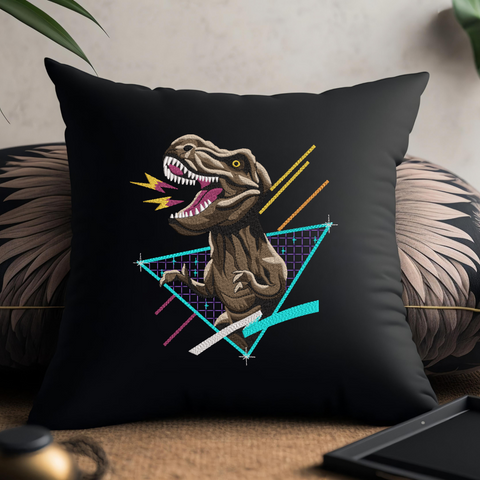 Neon Dinosaur, machine embroidery design