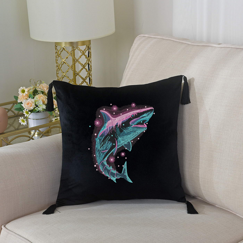 Magic Shark with Fireflies machine embroidery design