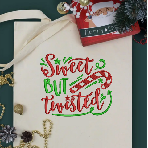 machine embroidery design Sweet but twisted Christmas