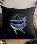 Whale on a black background, machine embroidery design