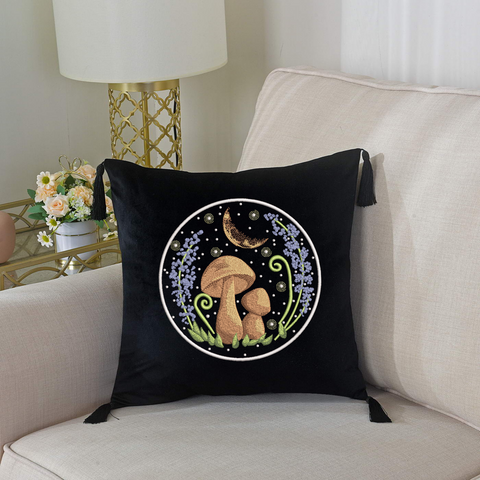 Mushrooms and Moon in the Hoop, machine embroidery design