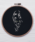 Panther in the Dark, machine embroidery design