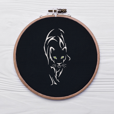 Panther in the Dark, machine embroidery design