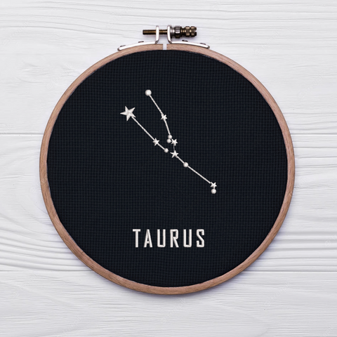 Constellation Taurus, machine embroidery design