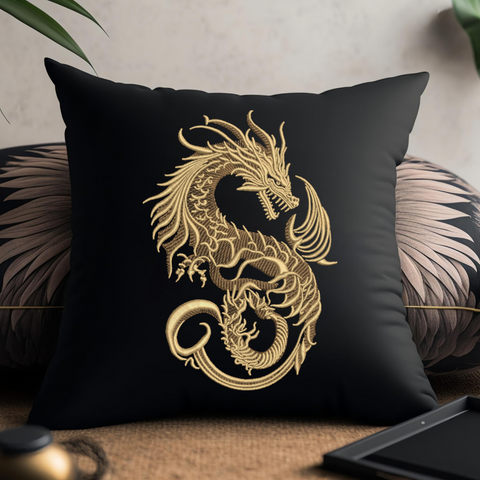 Golden Chinese Dragon, machine embroidery design