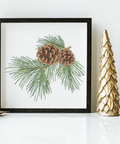 machine embroidery design Christmas cones on a branch