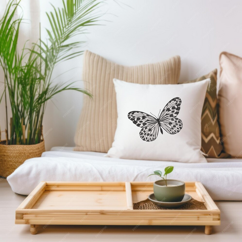 White butterfly, machine embroidery design