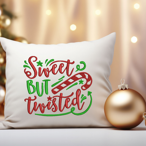 machine embroidery design Sweet but twisted Christmas