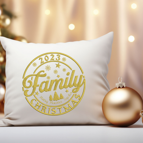 machine embroidery design Christmas family