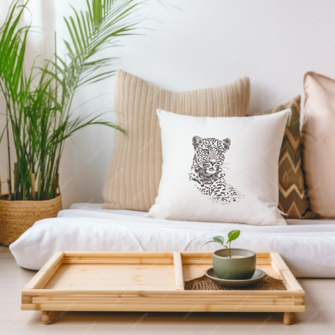 Leopard on a white background, machine embroidery design