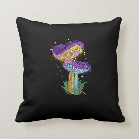 Magic Mushroom with Fireflies machine embroidery design