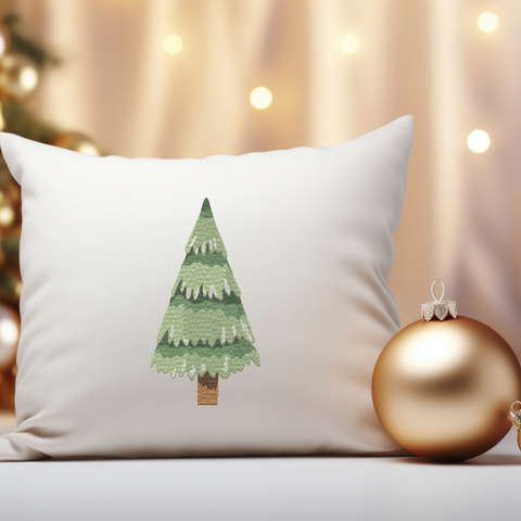 machine embroidery design Christmas tree watercolor