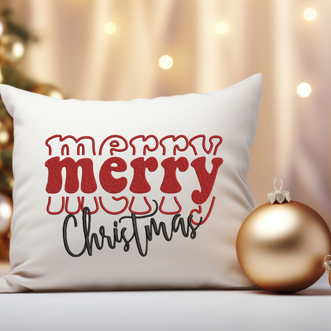 Merry Christmas machine embroidery design. 