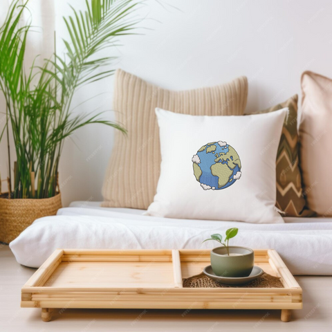 Planet Earth, machine embroidery design