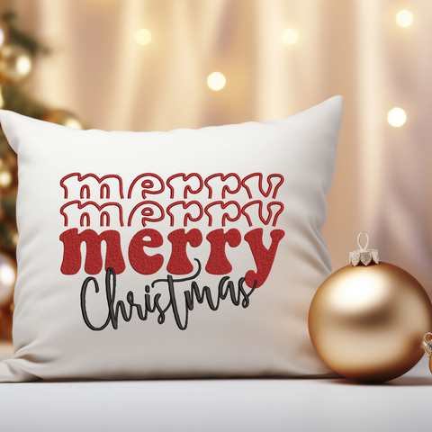 Merry Christmas machine embroidery design