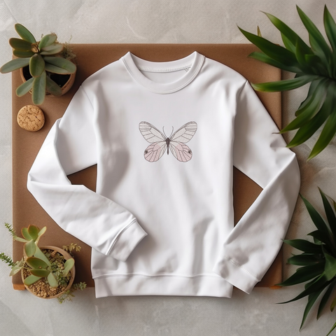 Pink transparent Butterfly, machine embroidery design