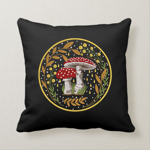 A fly agaric in hoops, machine embroidery design