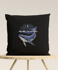 Whale on a black background, machine embroidery design