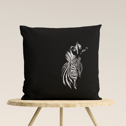 Zebra on Black Background - Hoop&Stitch