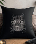 Cat on a black background, machine embroidery design