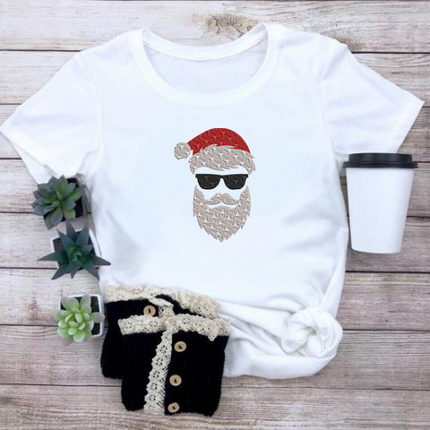 machine embroidery design Santa in Glasses