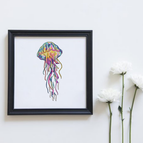 Medusa Watercolor, machine embroidery design