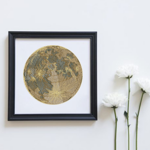 Sepia Moon, machine embroidery design