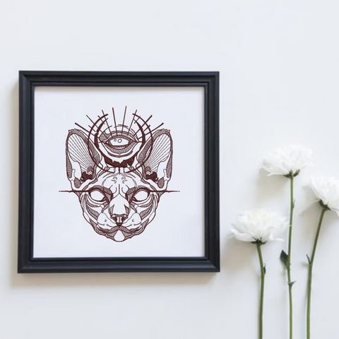 Sphinx Сat, machine embroidery design