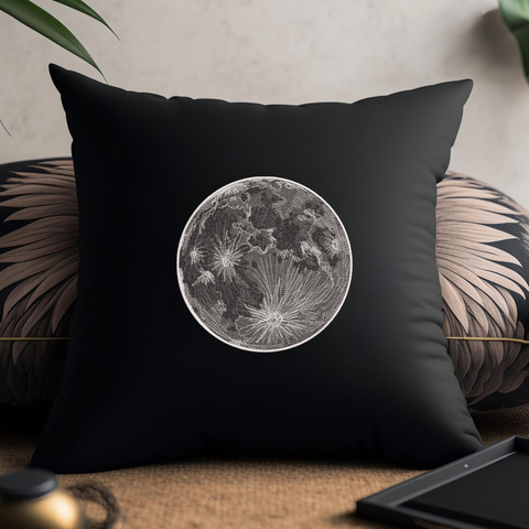 Realistic Moon, machine embroidery