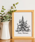 machine embroidery design Christmas tree outline