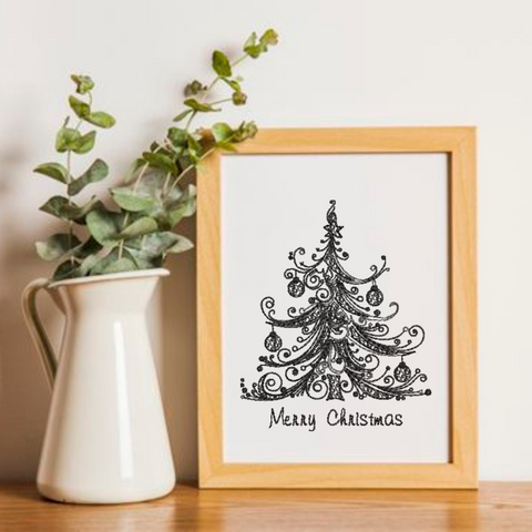 machine embroidery design Christmas tree outline